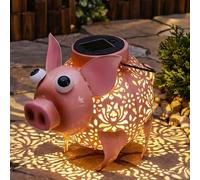 Euiroet Funny Pig Solar Lantern Decor,Outdoor Garden Solar Hanging Lantern Lights Art,Weather-Resistant Waterproof Lamp,Animal Outdoor Statues Decor for Patio Yard Garden Decor Birthday Gifts