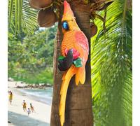 Euiroet Tropical Hanging Parrot Decor,Real Resin Bird Figurines,Bird Statues,Home Ornament Decor for Tiki Bar,Perfect for Yard Ornaments,Tree Decorations Outdoor,Patio,Lawn,Tree Trunk, Porch