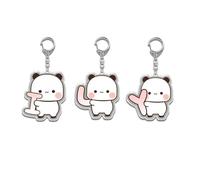 EUitachigo 3Pcs Bubu Dudu Keychain Cute Letter BFF ILY JOY Bear Pendant Acrylic Couple Keychain