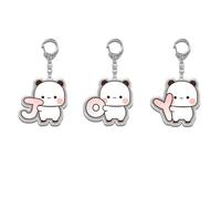 EUitachigo 3Pcs Bubu Dudu Keychain Cute Letter BFF ILY JOY Bear Pendant Acrylic Couple Keychain