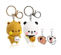 EUitachigo 4PCS Bubu Dudu Keychain Kawaii Cartoon Dudu Bubu Bear Cute Couple Keychain for Backpacks Car Keys