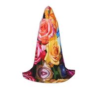 EUIYCBA Bright flowers Halloween Hooded Cape Cloak - Wizard Tunic Hooded Robe Halloween Cloak Cosplay Costumes