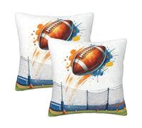 EUIYCBA Burn Rugby Print Throw Pillows Covers For Couch, Bed & Living Room Plush Pillow Inserts Set Of 2
