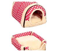 EUIYCBA Detachable & Washable Pet Bed, Warm Winter Dog Mat & Cat Cage Liner for Autumn and Winter, Soft Cushion for Small Medium Dogs & Cats(Pink Polka Dot,L 60X45cm)