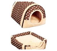 EUIYCBA Detachable & Washable Pet Bed, Warm Winter Dog Mat & Cat Cage Liner for Autumn and Winter, Soft Cushion for Small Medium Dogs & Cats(Dark Polka Dots,M 45X35cm)