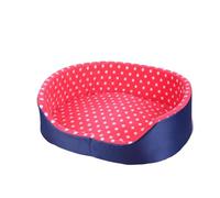 EUIYCBA Dot Pattern Pet Bed | Cat Dog Sponge Pad Cushion for Houses & Habitats, All-Season Puppy Mat with Non-Slip Bottom(Red,L 60x50cm)