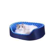 EUIYCBA Dot Pattern Pet Bed | Cat Dog Sponge Pad Cushion for Houses & Habitats, All-Season Puppy Mat with Non-Slip Bottom(Blue,L 60x50cm)