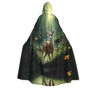 EUIYCBA Lost Deer Hooded Cloak with Hood - Men Hooded Robe Cloak Cosplay Costume Black