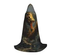 EUIYCBA Roaring Dragon Halloween Hooded Cape Cloak - Wizard Tunic Hooded Robe Halloween Cloak Cosplay Costumes