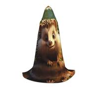 EUIYCBA Smiling hedgehog Halloween Hooded Cape Cloak - Wizard Tunic Hooded Robe Halloween Cloak Cosplay Costumes