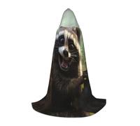 EUIYCBA The cute little raccoon Halloween Hooded Cape Cloak - Wizard Tunic Hooded Robe Halloween Cloak Cosplay Costumes