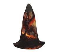 EUIYCBA The dragon on the mountain Halloween Hooded Cape Cloak - Wizard Tunic Hooded Robe Halloween Cloak Cosplay Costumes