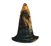 EUIYCBA Western Dragon Halloween Hooded Cape Cloak - Wizard Tunic Hooded Robe Halloween Cloak Cosplay Costumes