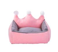 EUIYCBA Winter Warm Crown Pet Sofa | Luxurious Princess Dog Bed for Small Dogs, Plush Chihuahua Poodle Cushion with Removable Cover(Pink Crown,XS-below 1.0 kg)