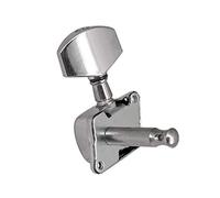 Eujgoov 1:15 Gear Ratio Semi-Closed Electric Acoustic Guitar Tuning Pegs 3L3R Tuner Machine Heads Chrome Finish Complete with Vintage Bushes and Screws (Silver)