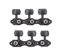 Eujgoov 1 Pair 1:18 Black Classical Guitar Machine Heads with Tuning Key Pegs Made of Bronze Elegant and Professional Look Suitable for Classical Guitar or Flamenco Guitar