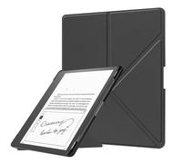 Eujgoov 10.2 Inch Flip Case for Kindle Scribe 2022 2024 Plastic Synthetic Leather Foldable Stand Auto Sleep Wake Dedicated Pen Slot Slim Lightweight (Black)