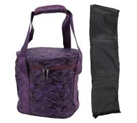 Eujgoov 10 Inch Music Bowl Carrying Case, Soft Protective Bag with Handle, Singing Bowl Organizer, Portable Tibetan Pocket, Purple Lined Travel Accessories