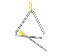 Eujgoov 10PCS Triangle Bell Triangular Irons with Metal Mallet Idiophone Steel Musical Instrument Hand Percussion (4-inch)