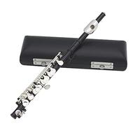Eujgoov 16 Hole Piccolo, Square Outlet, Stainless Steel Springs, Gold/Silver Optional, Beginners Instrument with Accessories for Performance and (Black)