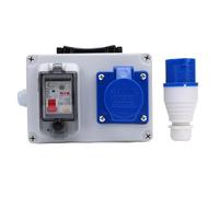Eujgoov 175 X 125 X 75mm Outdoor Portable Industrial Socket Boxes High Current Wall Mounted Electrical Boxes Circuit Breakers Sockets Distribution Construction Sites 220-