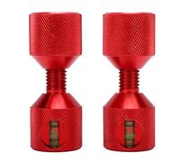 Eujgoov 2 Pcs 1-1/8in Aluminum Alloy Two Hole Flange Alignment Pins with Built in Level Anodized Red Finish