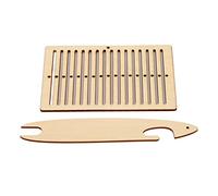Eujgoov 2-Piece Wooden Weaving Loom Kit with Rigid Heddle and Backstrap Frame for Handweaving DIY Crafts Bracelets Belts Camera Straps Bags Jewelry Making