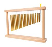 Eujgoov 20 Note Tabletop Chime Percussion Instrument with Wooden Base and Metal Pipes for Relaxation Meditation Yoga Music Performance