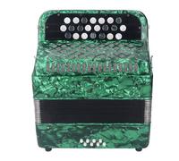 Eujgoov 22 Key 8 Bass Accordion Musical Instrument Professional Anti Slip Sensitive Button With Strap Delivers for Performances and Examinations (Green)