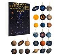 Eujgoov 24 Days Countdown Calendar, Planetary Ornaments, Xmas Tree Decorations, Astronomy Enthusiasts, Colorful Acrylic Holiday Decor, Universe Themed