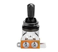 Eujgoov 3 Way Toggle Switch for Electric Guitar Premium Metal Pure Copper Cap Replaceable Switch Tip Easy Installation for Guitar Pickup Tone Control (Silver/Black) (Black)