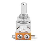 Eujgoov 3 Way Toggle Switch for Electric Guitar Premium Metal Pure Copper Cap Replaceable Switch Tip Easy Installation for Guitar Pickup Tone Control (Silver/Black) (Silver)