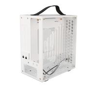 Eujgoov 360 Degrees Open Hollow Air Miniature Itx PC Case Light DIY -Desktop Computer Case for Business Environments (White)