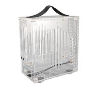 Eujgoov 360 Degrees Open Hollow Air Miniature Itx PC Case Light DIY -Desktop Computer Case for Business Environments (Transparent)