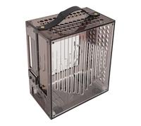 Eujgoov 360 Degrees Open Hollow Air Miniature Itx PC Case Light DIY -Desktop Computer Case for Business Environments (Black)