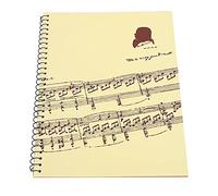 Eujgoov 4 Cute Cover Designs 50 Pages Musical Notation Staff Notebook Premium Ink-Proof Paper Manuscript Writing Pad A5 Portable Size for Kids Beginners Songwriters Music (yellow music score pattern)