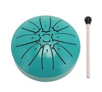 Eujgoov 4 Inch 8 Note Mini Steel Tongue Drum Carbon Steel Beech Wood Exquisite Design Easy Carrying Easy To Learn And Play Suitable For Meditation Practice Entertainment (Green)