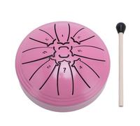Eujgoov 4 Inch 8 Note Mini Steel Tongue Drum Carbon Steel Beech Wood Exquisite Design Easy Carrying Easy To Learn And Play Suitable For Meditation Practice Entertainment (Pink)