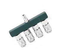 Eujgoov 4 Way Quick Connector, Brass Galvanized Air Hose Coupler for Pneumatic Fittings, Simplifies Tool Operations for Air Compressors