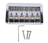 Eujgoov 6 String Electric Guitar Bridge, Adjustable, Zinc Alloy Top Loading Design with 10.5mm Spacing for Style Guitar, Chrome, Restores Functionality