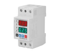 Eujgoov Adjustable Over Under Voltage Protector AC220V 63A Magnetic Retention Current Protector with Dual Display Multiple Reset Modes Fault Diagnosis for Home Workshop Rail Mount