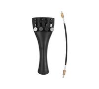 Eujgoov Aluminum Alloy Violin Tailpiece with 4 Fine Tuners Black Tail Piece Compatible with 1/8 Violins Orchestral Strings Accessories
