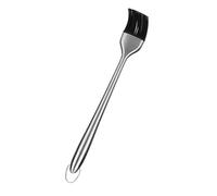 Eujgoov Basting Brush Food Roasting Silicone Barbecue BBQ Oil Grill for Even Brushing with Stainless Steel Handle and Hook Long Enough to Avoid Burns (Straight handle 30cm)