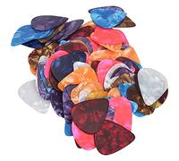 Eujgoov Colorful Guitar Picks Celluloid Pick Set with 0.46mm 0.71mm .96mm Thicknesses Guitar Gifts Acoustic Holder Accessories Men Bass Electric Jazz Beatles Case (0.71 * 100 pieces)