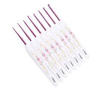 Eujgoov Crochet Hook Set Knitting Needles 8PCS Aluminum Ergonomic Soft Handle Smooth Hooks for Heavy or Thin Yarn with Letters and Numbers Printed (Thin White Handle)