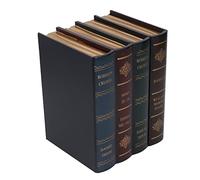 Eujgoov Decorative Book Box Set, Vintage Faux Leather Storage with Secret Compartment for Jewelry, Cash, and Valuables (Small)