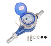 Eujgoov DN15 Water Meter 1/2" NPT Stainless Steel Mechanical Rotor Type Cold Water Flow Meter Horizontal Install for Home Commercial Drinking Use