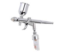 Eujgoov Double Action Gravity Feed Airbrush Set with Fluid Control, Air Conditioning Valve for Furniture Repair, Mural Painting, Arts & Crafts