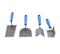 Eujgoov Drywall Trowel Set Stainless Steel Corner Trowels 5 Piece with TPR Handle for Plaster Concrete Gypsum Board Finishing Inside Outside Corners for Contractors