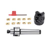 Eujgoov Face End Mill Set, Carbide Material with 50mm Cutting Diameter, 4 Edges for CNC Machining, Ideal for Horizontal Boring Machines, Includes 10 APMT1604 Inserts